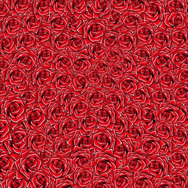 Güllerle dolu arka plan vektör çizimi, latar belakang penuh bunga mawar