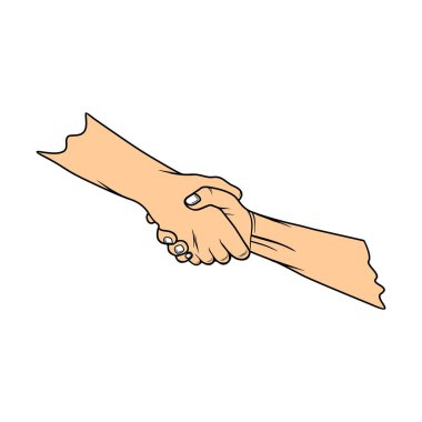 Partnerinizin elini tutarak romantik vektör çizimi