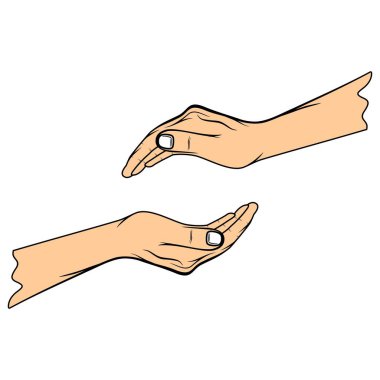 Partnerinizin elini tutarak romantik vektör çizimi