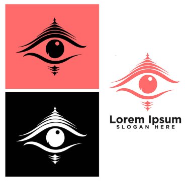 Göz logosu tasarımı, soyut göz logosu, vektör çizimi.