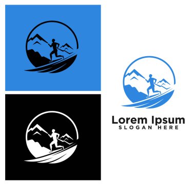 vektör tasarım logosu ve amblem ve logo soyut simgesi koleksiyonunun dağ simgesi.