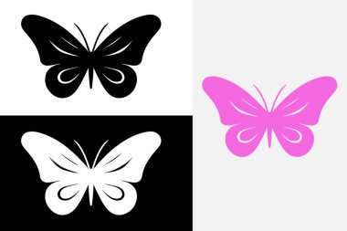 Kelebek ikonu hazır. Kelebek vektör çizimi.