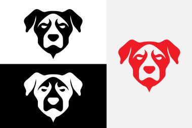 köpek başı logo vektör çizim şablonu