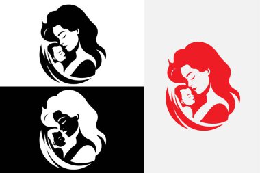 Hamile kadın silueti. Bebek doğumu için vektör çizimi. Bebek doğumu. Bebeğim. Hamilelik, hamilelik. Anne, bebeğim..