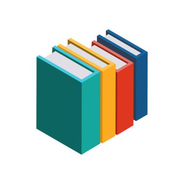 Vektör kitapları izometrik simge çizimi