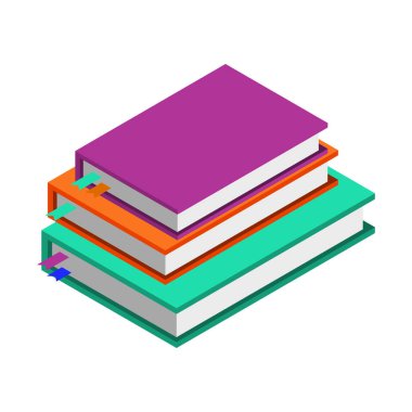 vektör el beyaz üzerine düz tasarım kitap yığını