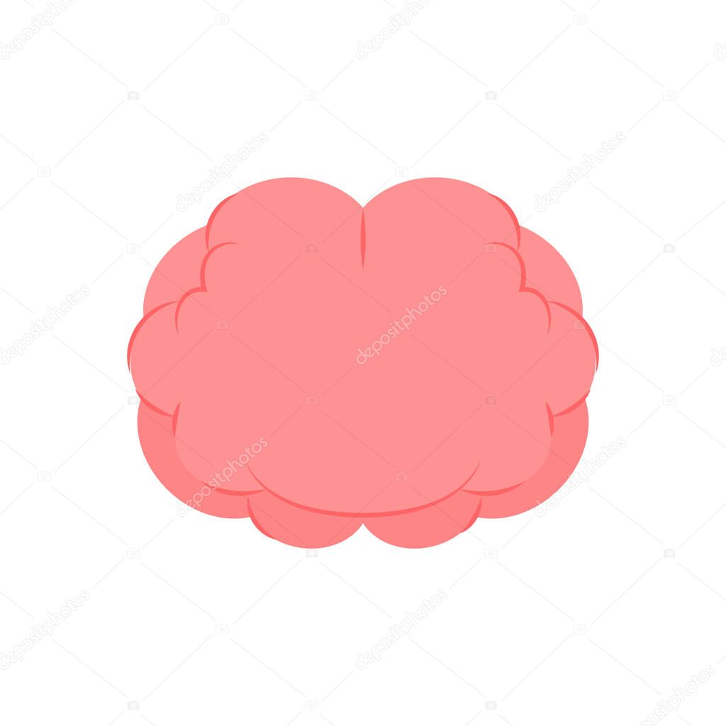 Vector the human brain on a white background. cartoon design