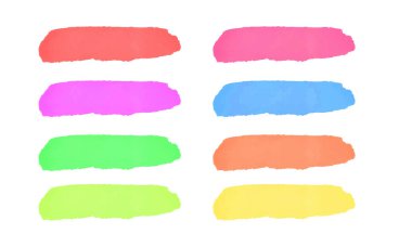 Beyaz üzerine boyalı suluboya fırça koleksiyonu