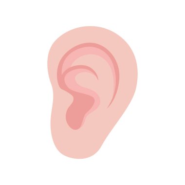 Beyaz arkaplanda izole edilmiş vektör kulak