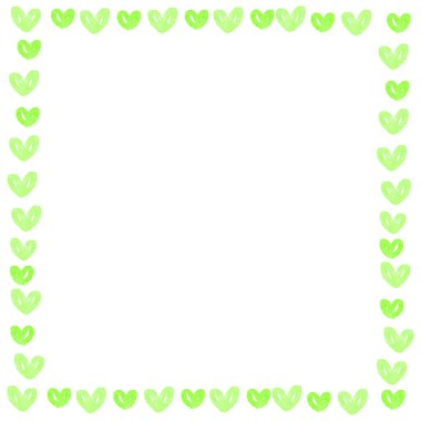 Suluboya ile romantik sevgililer günü çerçevesi.