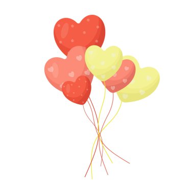 Vektör kalp şekilli balonlar izole edilmiş simge