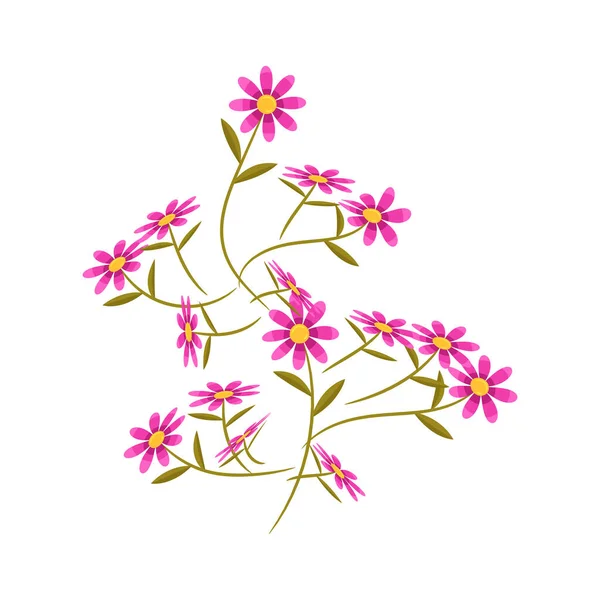 Vecteur Fleur Printemps Dessinée Main Sur Fond Blanc — Image vectorielle