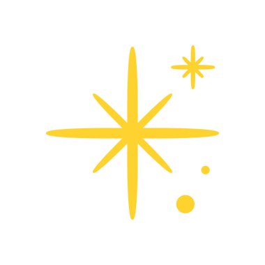 Beyaz üzerine parlak yıldızlar çizilmiş vektör el