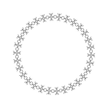 Vektör yıldız çerçevesi. Yıldızların etrafında yıldız tozu ile daire şeklinde şekiller