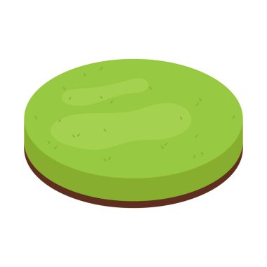 vektör stili basit ada yeşil çimenli yalıtılmış bahçe