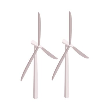 Beyaz arkaplanda vektör yel değirmeni çizimi