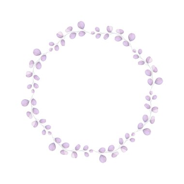 Beyaz arkaplanda vektör çiçek çerçevesi çelengi