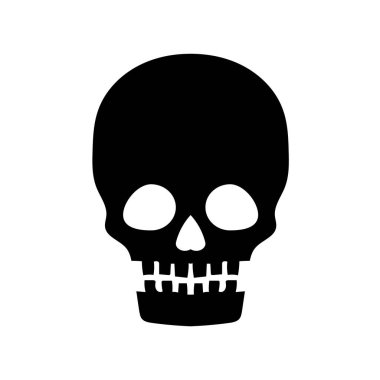 Vektör el çizilmiş Cadılar Bayramı kafatası silueti.