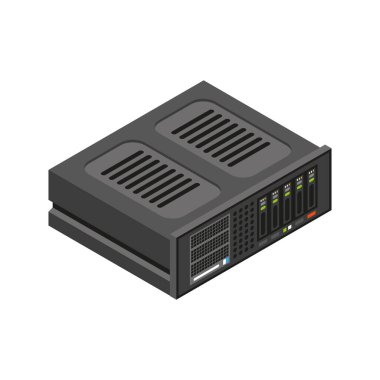 Beyaz zemin üzerinde vektör izometrik set 3D bilgisayar