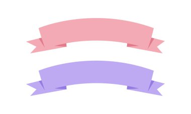 Kurdele banner etiketi koleksiyon tasarım vektör illüstrasyonunun vektör kümesi