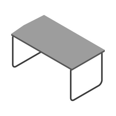 Modern tarzda bir yazı veya bilgisayar masasının vektör vektör izometrik çizimi