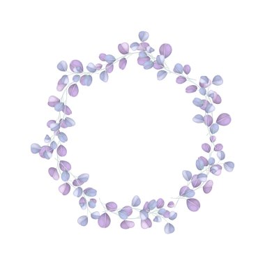 Beyaz arkaplanda izole edilmiş vektör yuvarlak botanik çerçeve