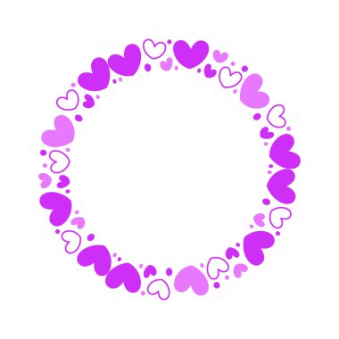 Vektör el çizilmiş kalpler sınır ve çerçeve