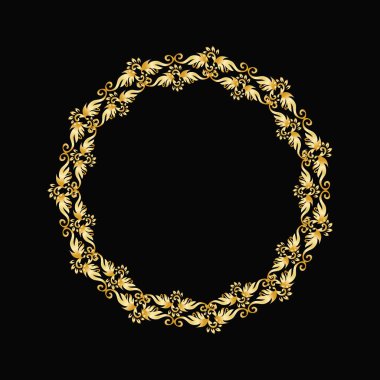 Altın çerçeveli vektör çiçek arkaplanı