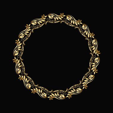 Altın çerçeveli vektör çiçek arkaplanı