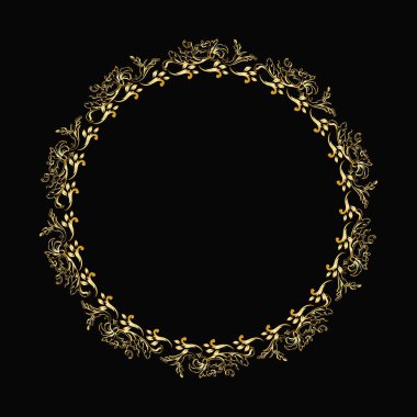 Altın çerçeveli vektör çiçek arkaplanı