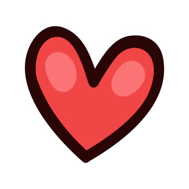 Vektör kalp şekli vektör aşk illüstrasyon el çizimi tasarımı