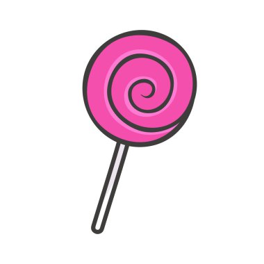 Vektör lolipop şeker çizgi film ikonu illüstrasyonu