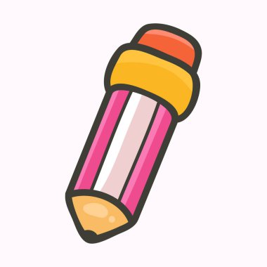 Vektör pembe tahta kalem tasarımı