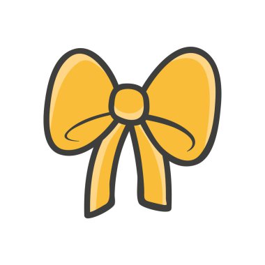 Beyaz üzerine vektör sarı kurdele.