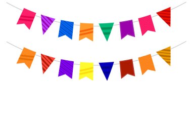 Vektör kağıt stili dekoratif parti bayrağı arkaplanı