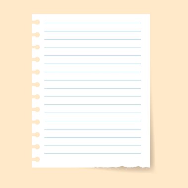 Sarı arkaplanda gölgesi olan bir defter sayfası