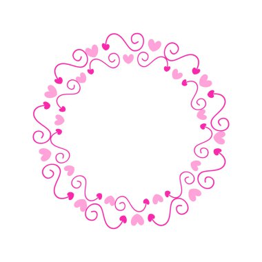 Vektör el çizilmiş kalpler sınır ve çerçeve tasarımı