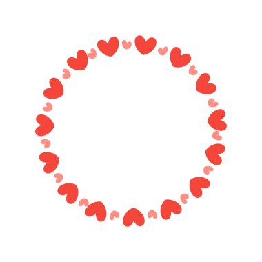 Vektör el çizilmiş kalpler sınır ve çerçeve tasarımı