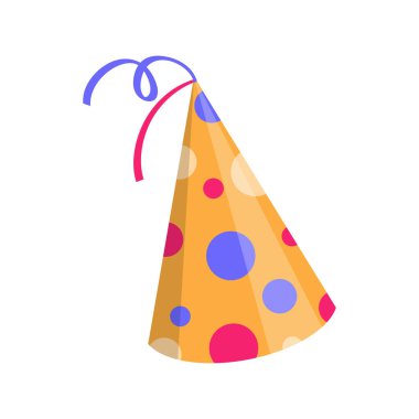 Beyaz arkaplanda vektör doğum günü şapkası