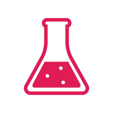 Beyaz üzerine izole edilmiş vektör kimyasal şişe simgesi