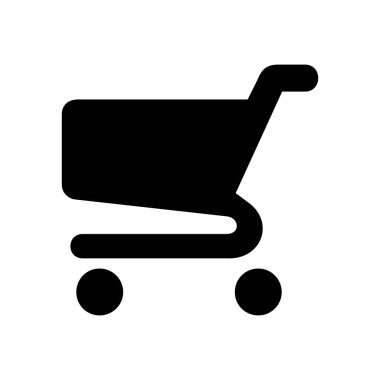 Vektör alışveriş arabası simgesi beyaz arkaplan