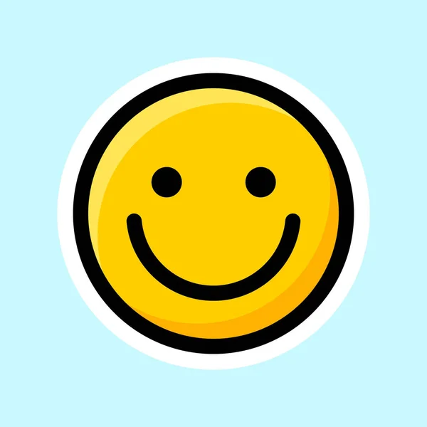 Siyah hatlı vektör illüstrasyonlu sarı emoji simgesi