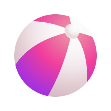 Beyaz zemin üzerinde taşıyıcı plaj topu illüstrasyon şişirilebilir plastik su topu