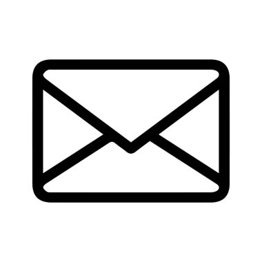 Vektör e- posta simgesi tasarımınız için uygun basit siyah şekilli minimalist bir biçimdir