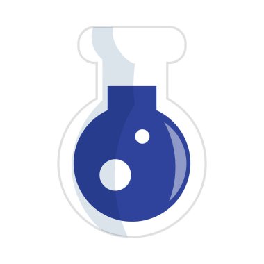 Vektör laboratuvar şişesi okul vektör illüstrasyonuna geri döndü