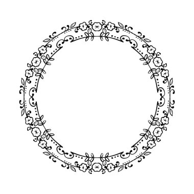 Beyaz arkaplanda vektör dekoratif çiçek yuvarlak ögesi