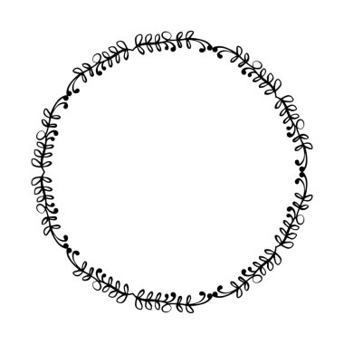 Beyaz arkaplanda vektör dekoratif çiçek yuvarlak ögesi