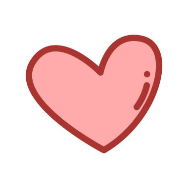 Vektör eli çizilmiş biçim kalp vektörü çizimi