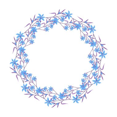 Vektör el beyaz arkaplana çiçek çelengi çerçevesi çizdi