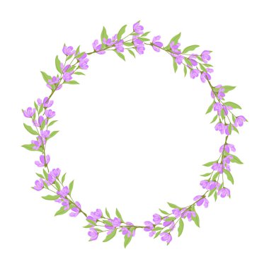 Vektör el beyaz arkaplana çiçek çelengi çerçevesi çizdi